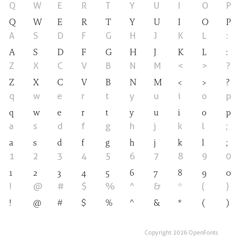 Character Map of Brando Arabic Light