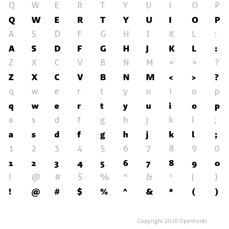 Character Map of Brando Sans Black