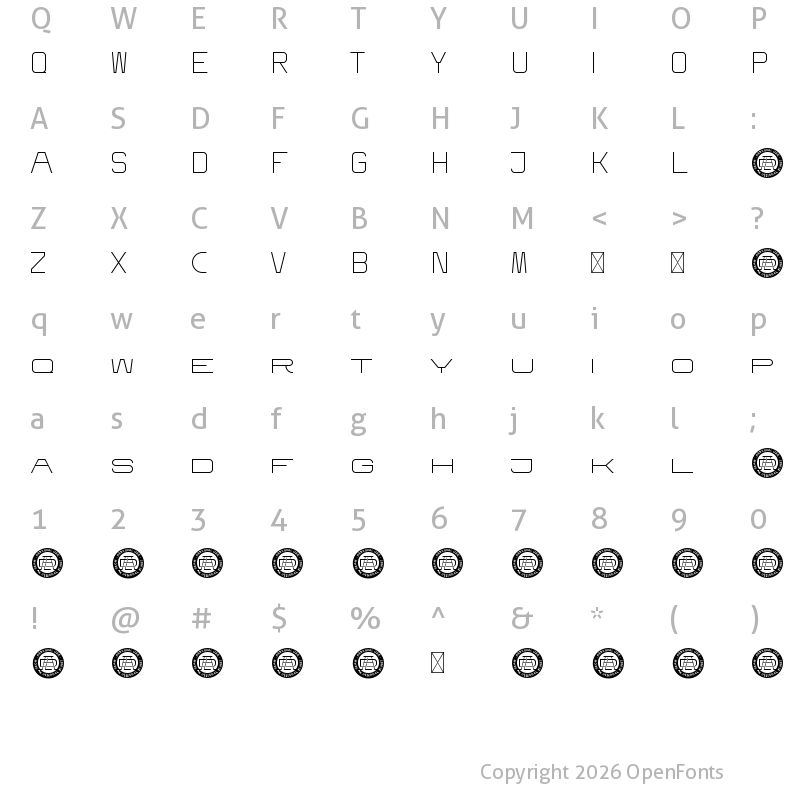 Character Map of Brandogram DEMO Personal Use