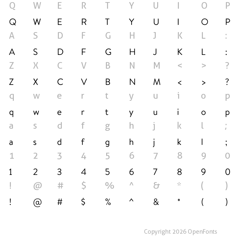 Character Map of Brandon Grotesque KIDS Regular