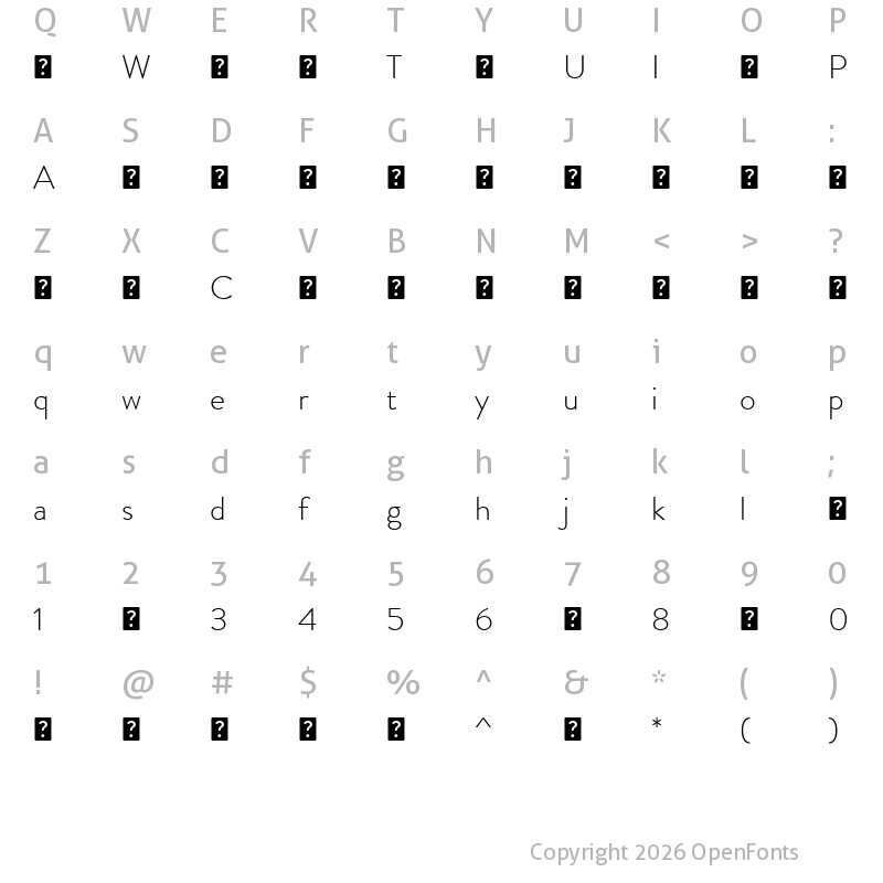Character Map of BrandonGrotesqueWeb-Light ?