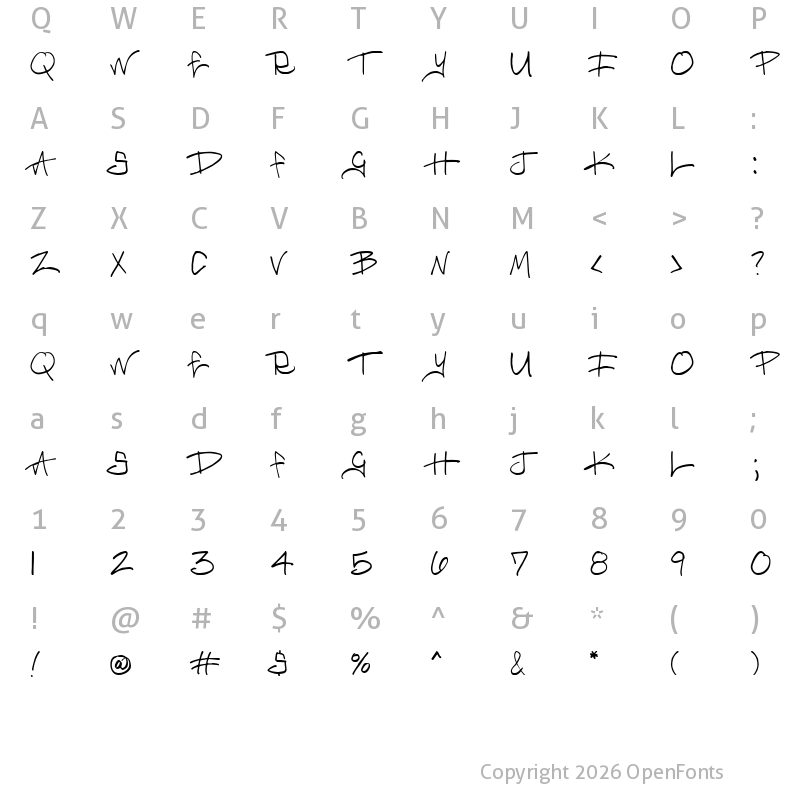Character Map of Brass Monkey Regular