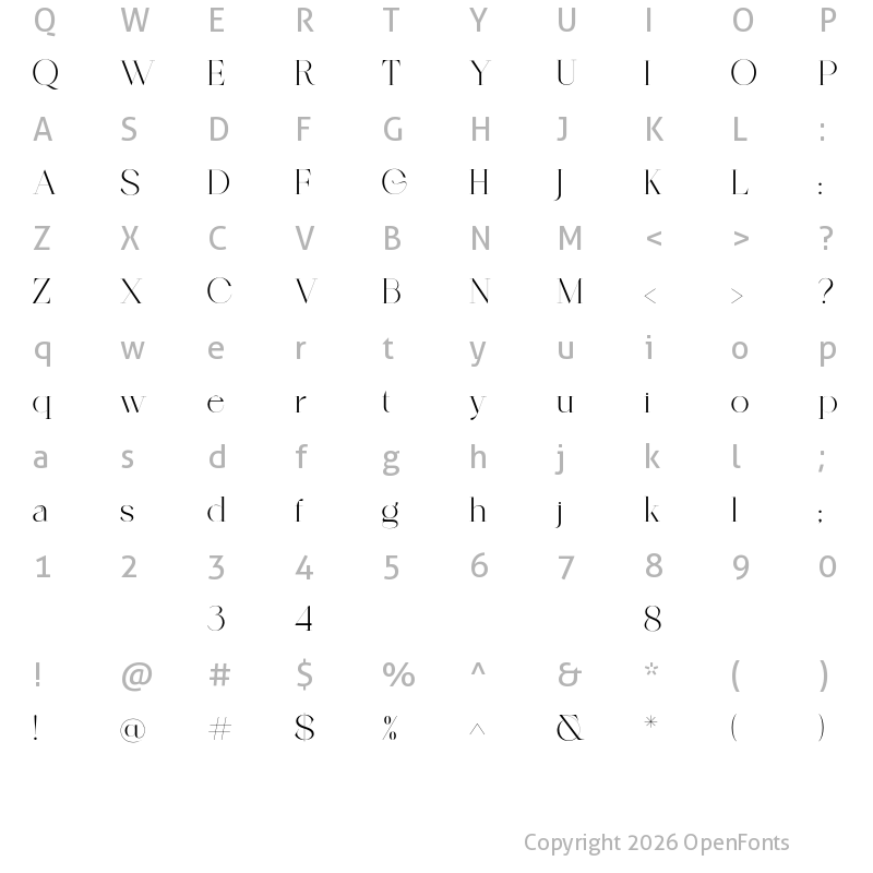 Character Map of Braston Regular