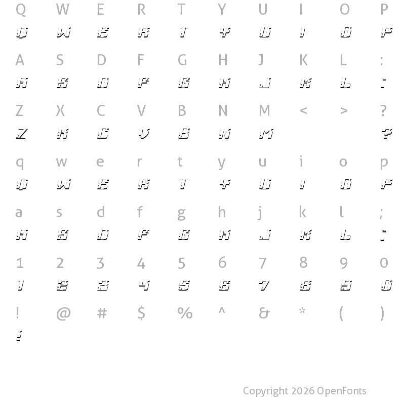 Character Map of Braunschweig ExtraLight