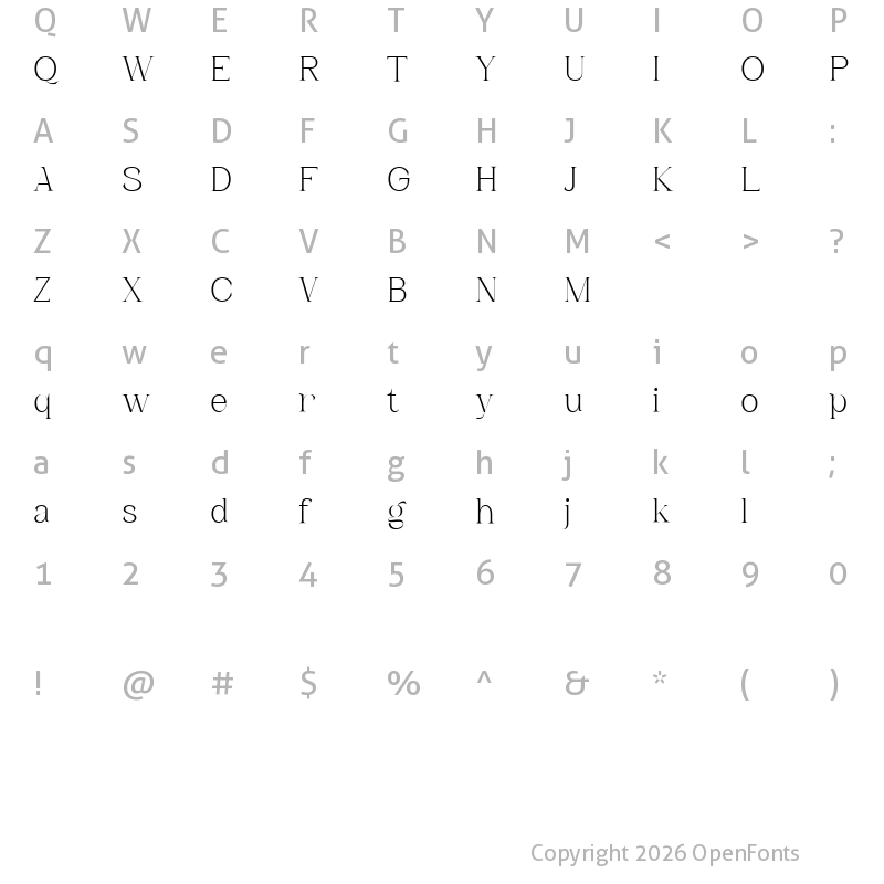 Character Map of Bravhile DEMO Regular