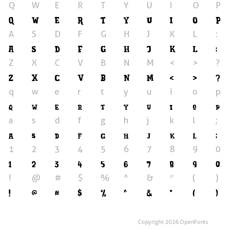 Character Map of Brazie Regular