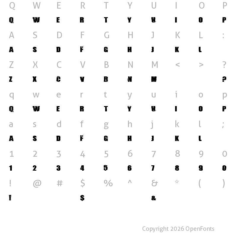 Character Map of BREAK IT Regular