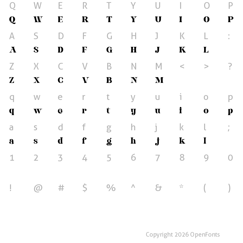 Character Map of Break Love Demo Regular