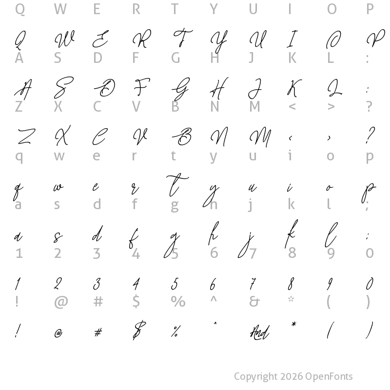 Character Map of break walkout Italic