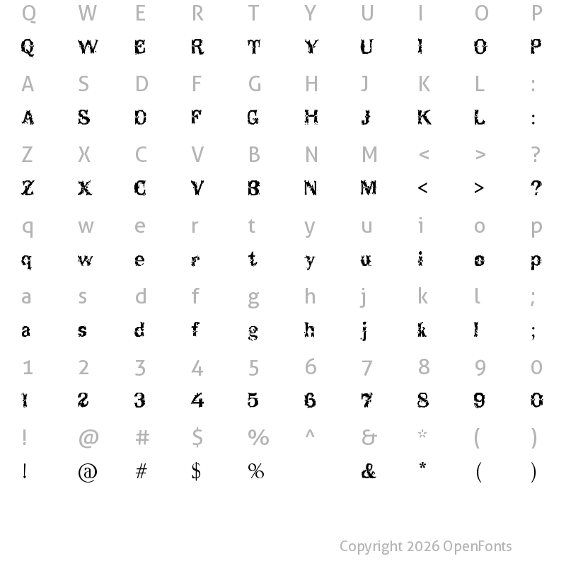 Character Map of Breakable Regular Regular