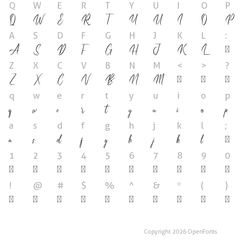 Character Map of Breakdays Demo Regular