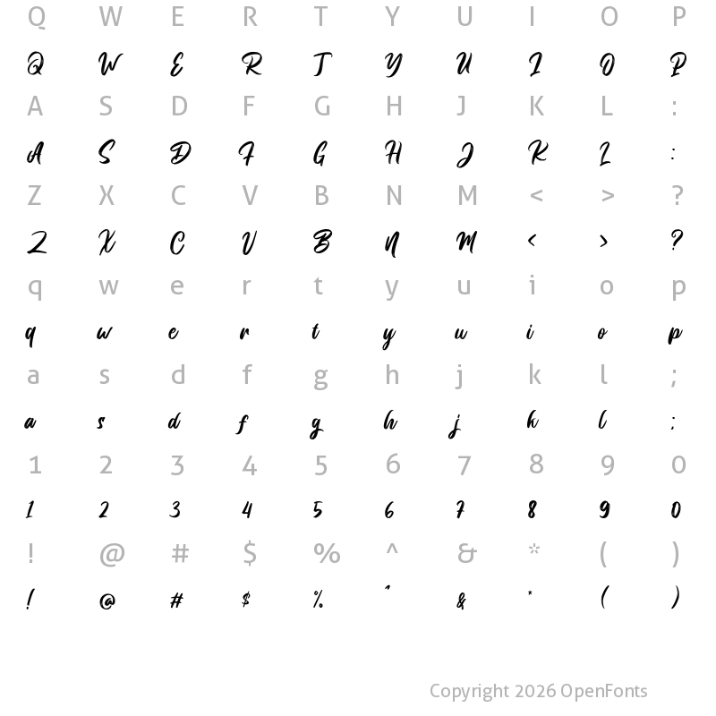 Character Map of Breaking Pirate Regular