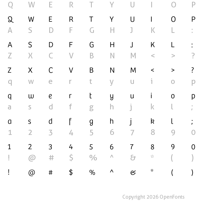 Character Map of Bree Light
