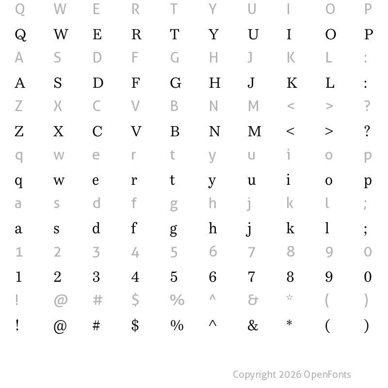 Character Map of Bressay Deva Regular