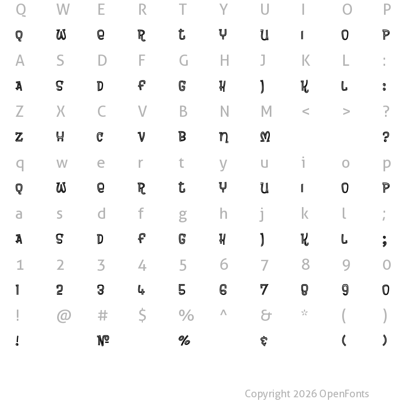 Character Map of Brewsky Regular