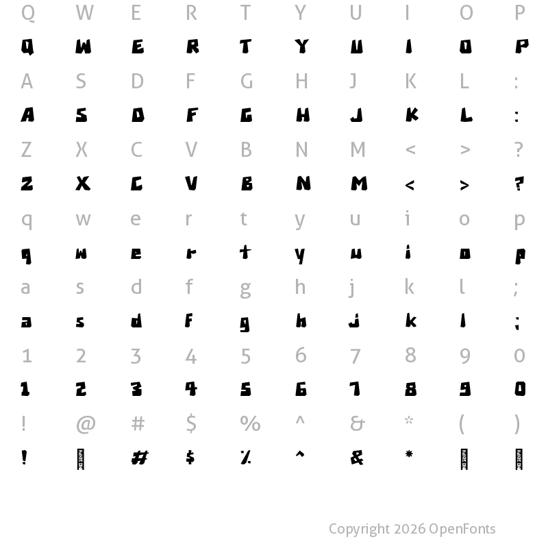 Character Map of Brexi Stone-DEMO Regular