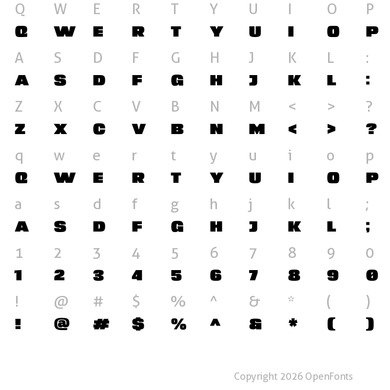 Character Map of Brexter Demo Regular