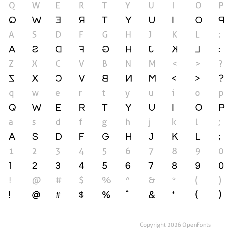 Character Map of Breymont Light