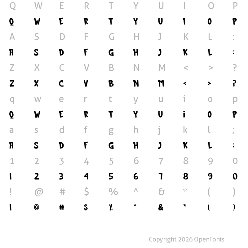 Character Map of brick comic Regular