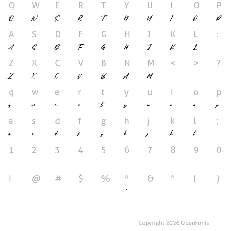 Character Map of Brickston Free Regular