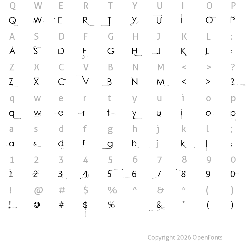 Character Map of Bright Young Things Regular