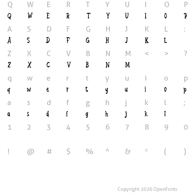 Character Map of Brigita FREE Regular