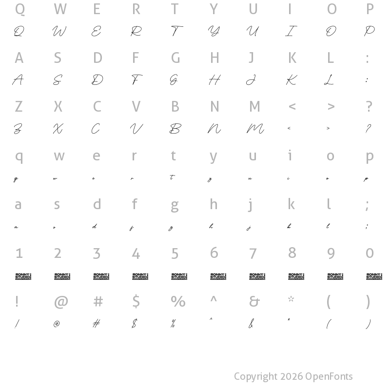 Character Map of Brilian Signature Regular