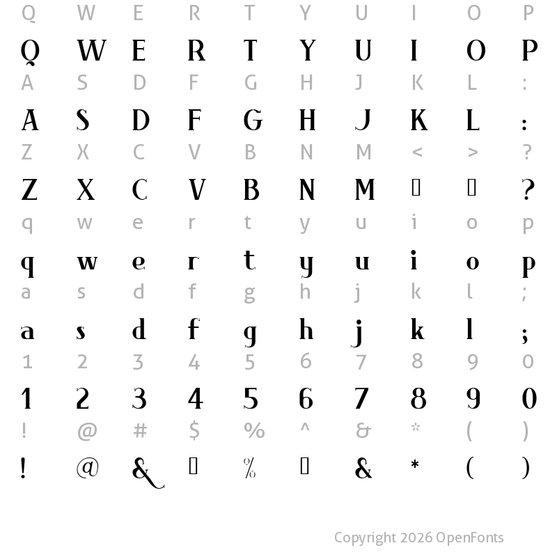 Character Map of Brimborion Light