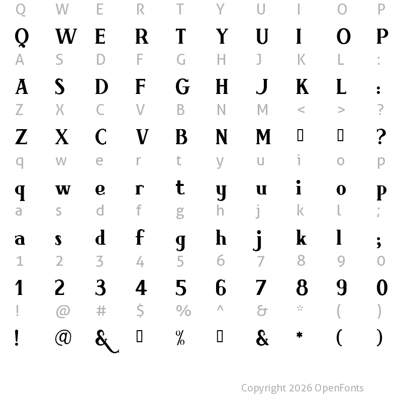 Character Map of Brimborion Regular