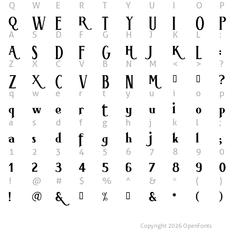 Character Map of BrimborionAlter Regular