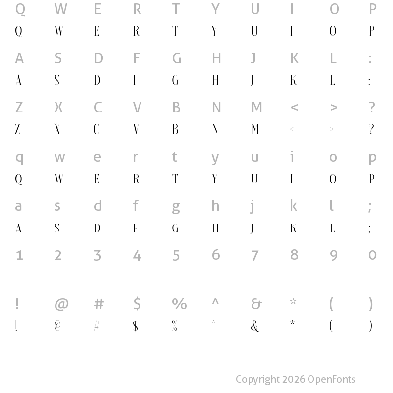 Character Map of Brioche DEMO Regular