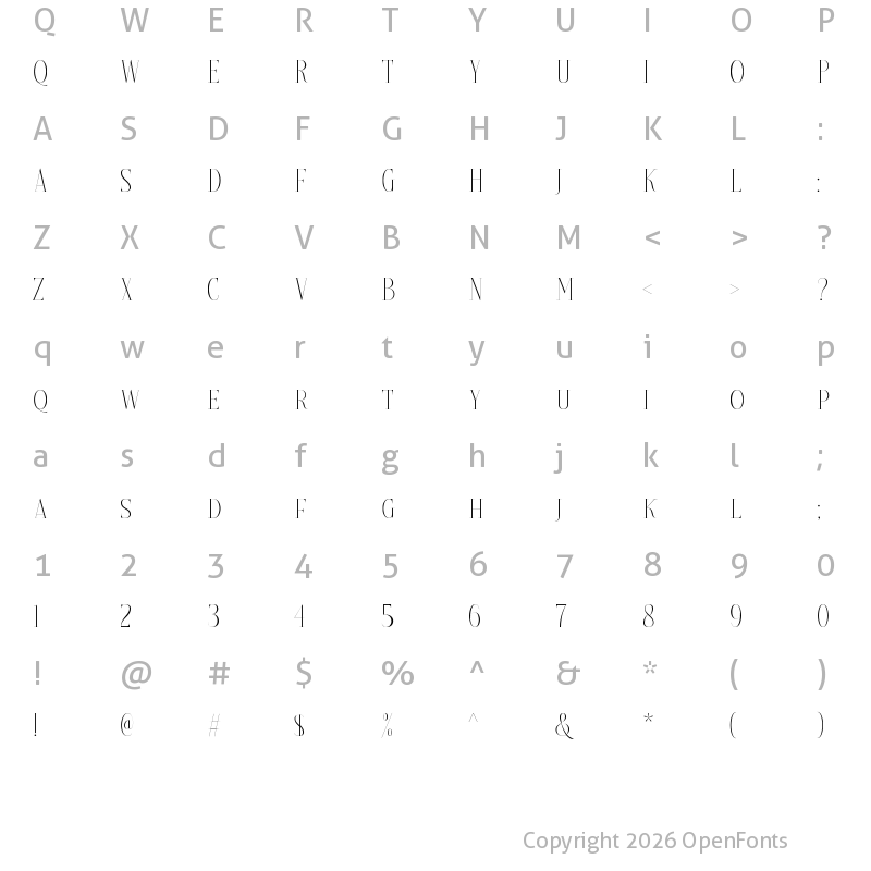 Character Map of Brioche Extra Light