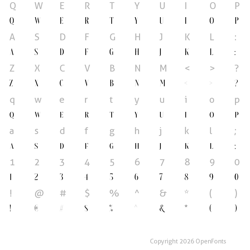 Character Map of Brioche Medium