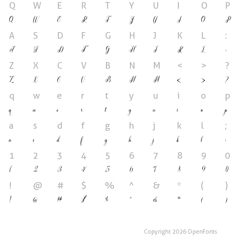 Character Map of Brittalia Regular