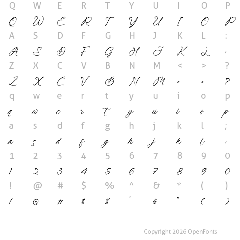 Character Map of Brittney Morgareta Regular