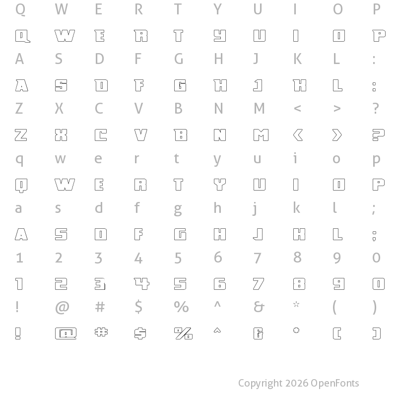 Character Map of Broad Daylight Regular