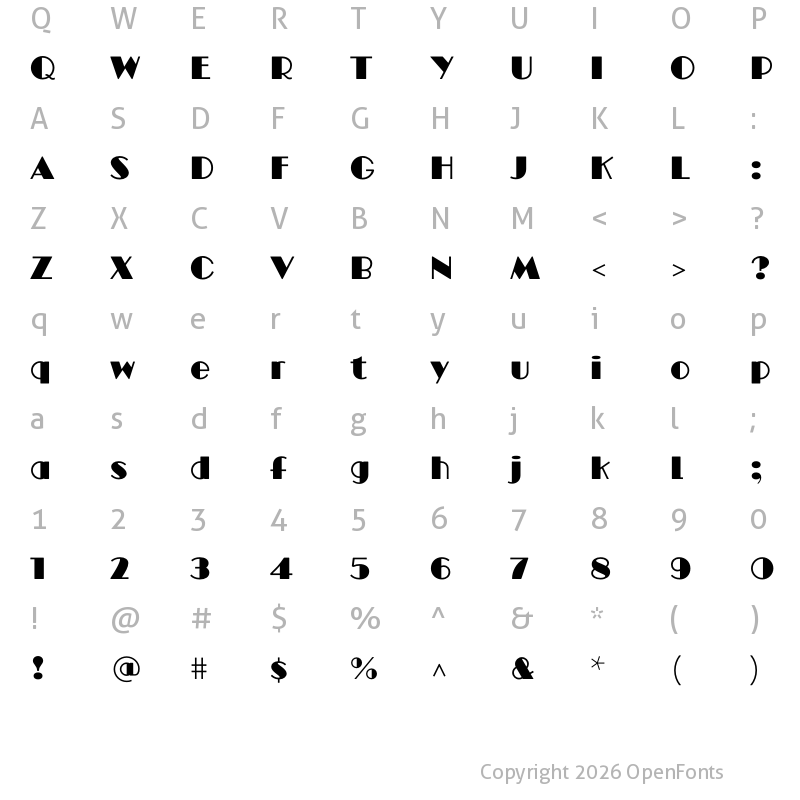 Character Map of Broadacre Light 4