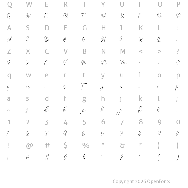 Character Map of Broadloom Regular