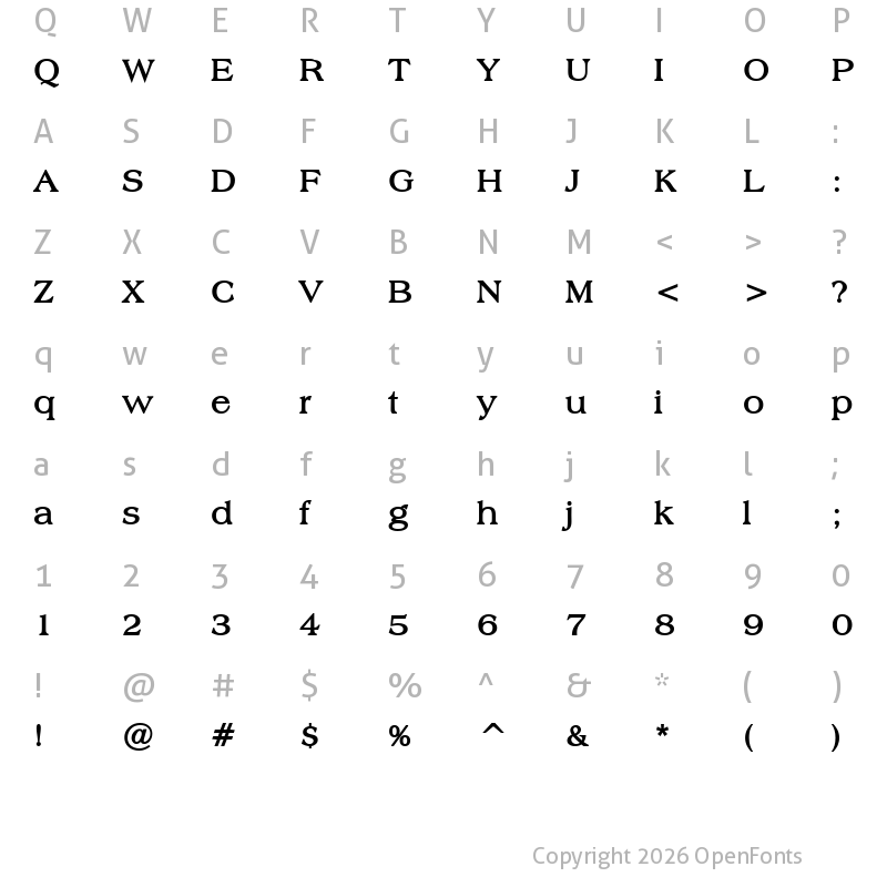 Character Map of Broadsheet LDO Bold