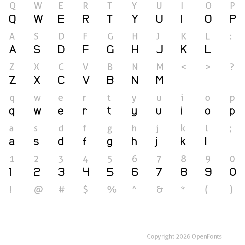 Character Map of Broder Bold Regular