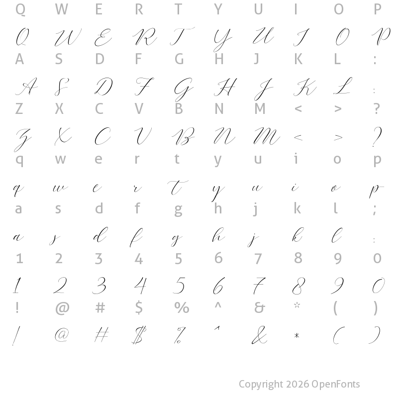 Character Map of Bromo Plateau Script Regular