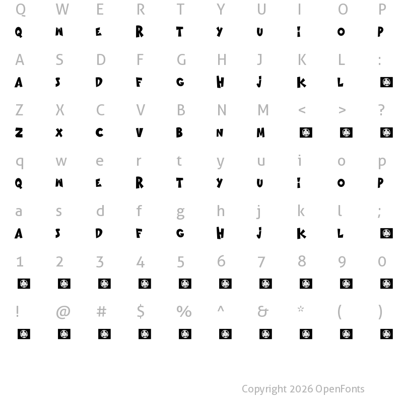 Character Map of BROMO Regular