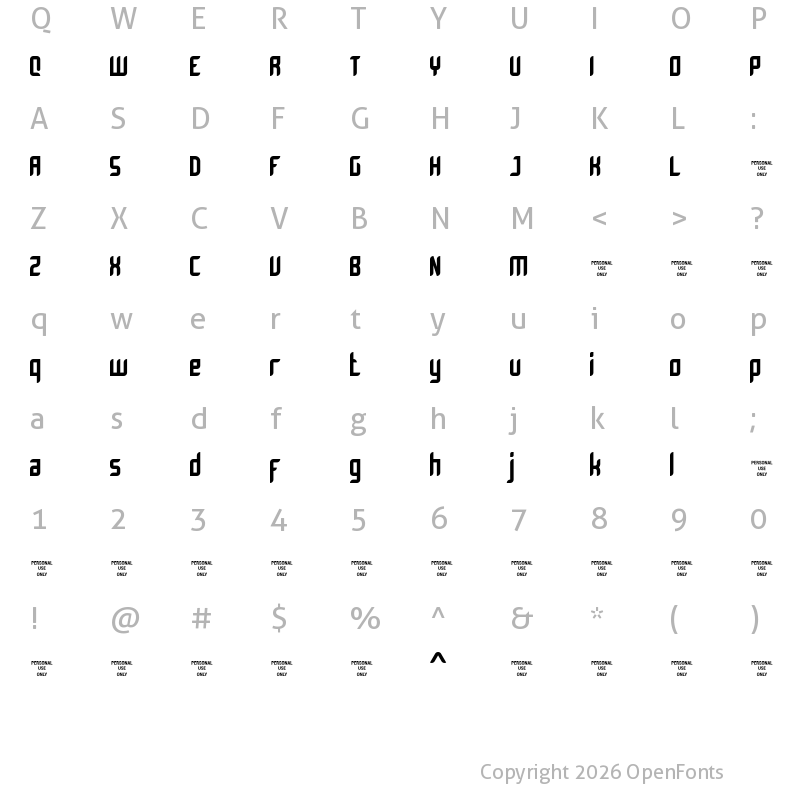 Character Map of Bromount Regular