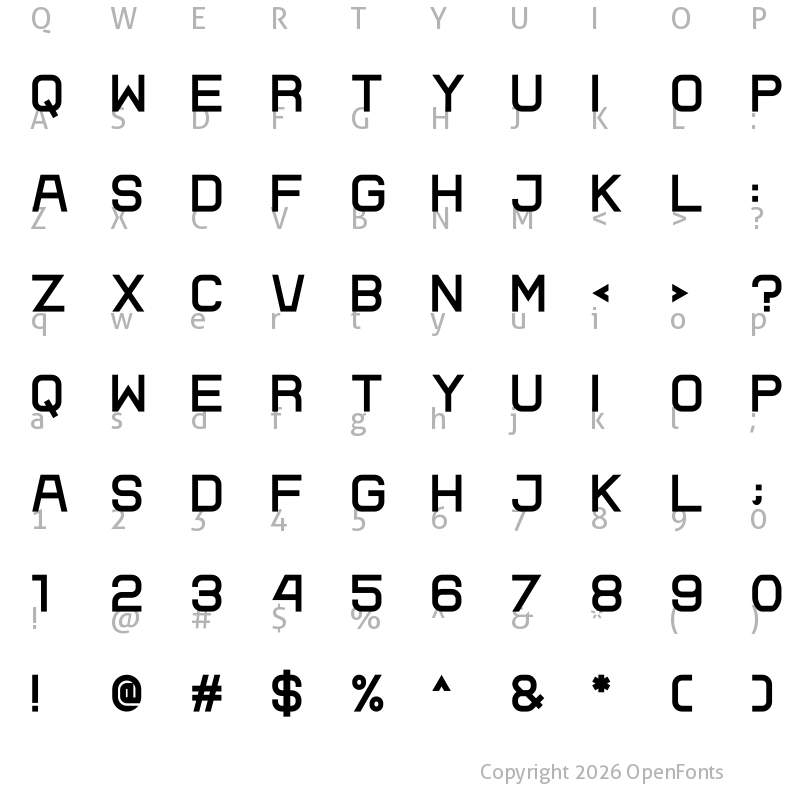 Character Map of Bronice Regular Regular