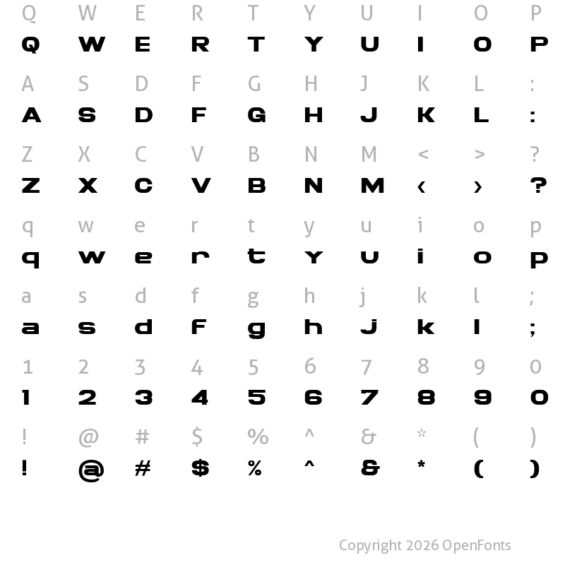 Character Map of BRONSON Black
