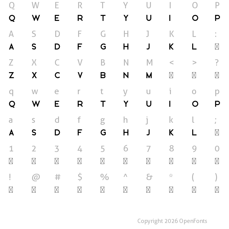 Character Map of Bronx Regular