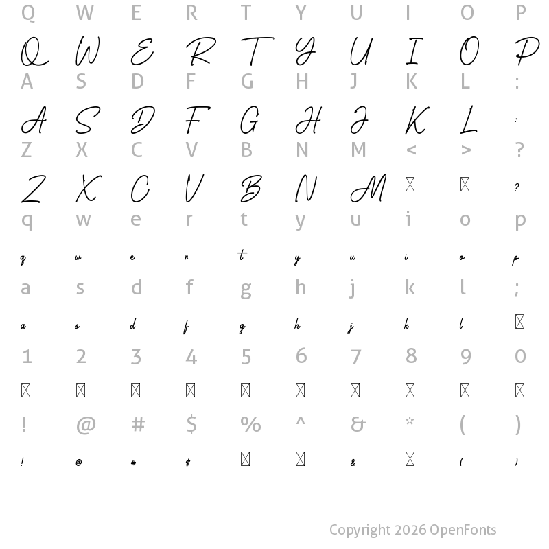 Character Map of Brooklyn Makayla Regular