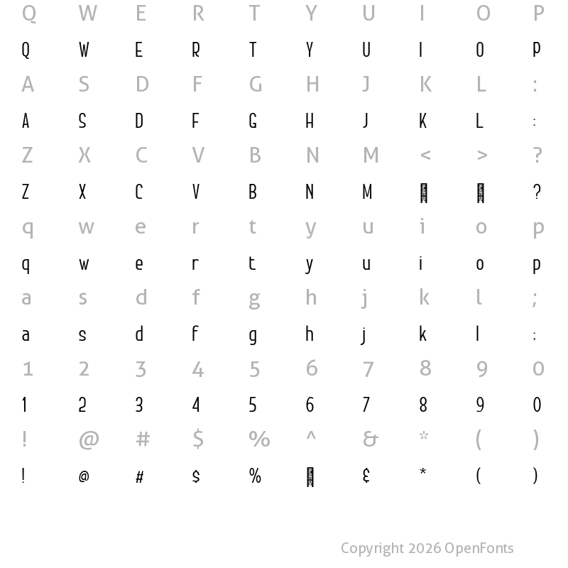Character Map of Brostel Medium