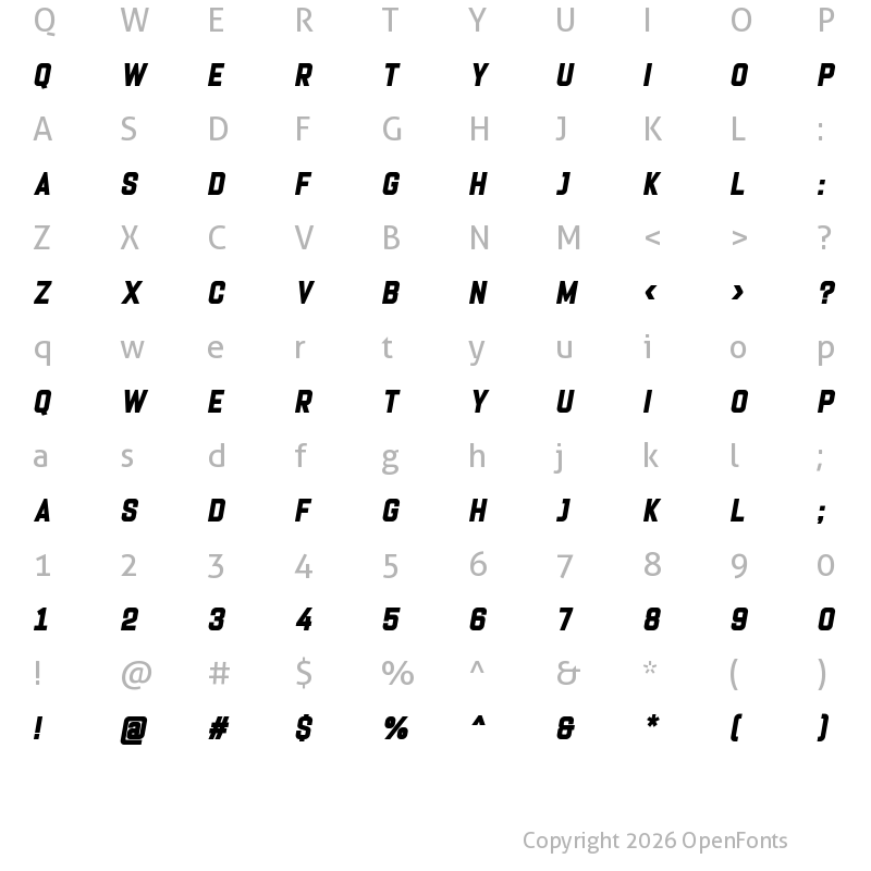 Character Map of Brotesque Regular