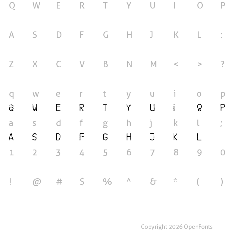 Character Map of Brother Bear Regular
